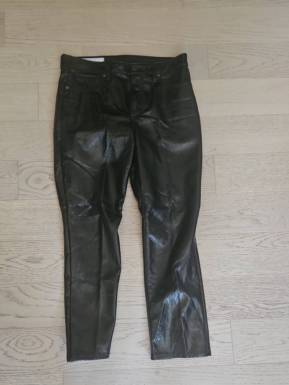 GAP Black Faux Leather High-Rise Pants